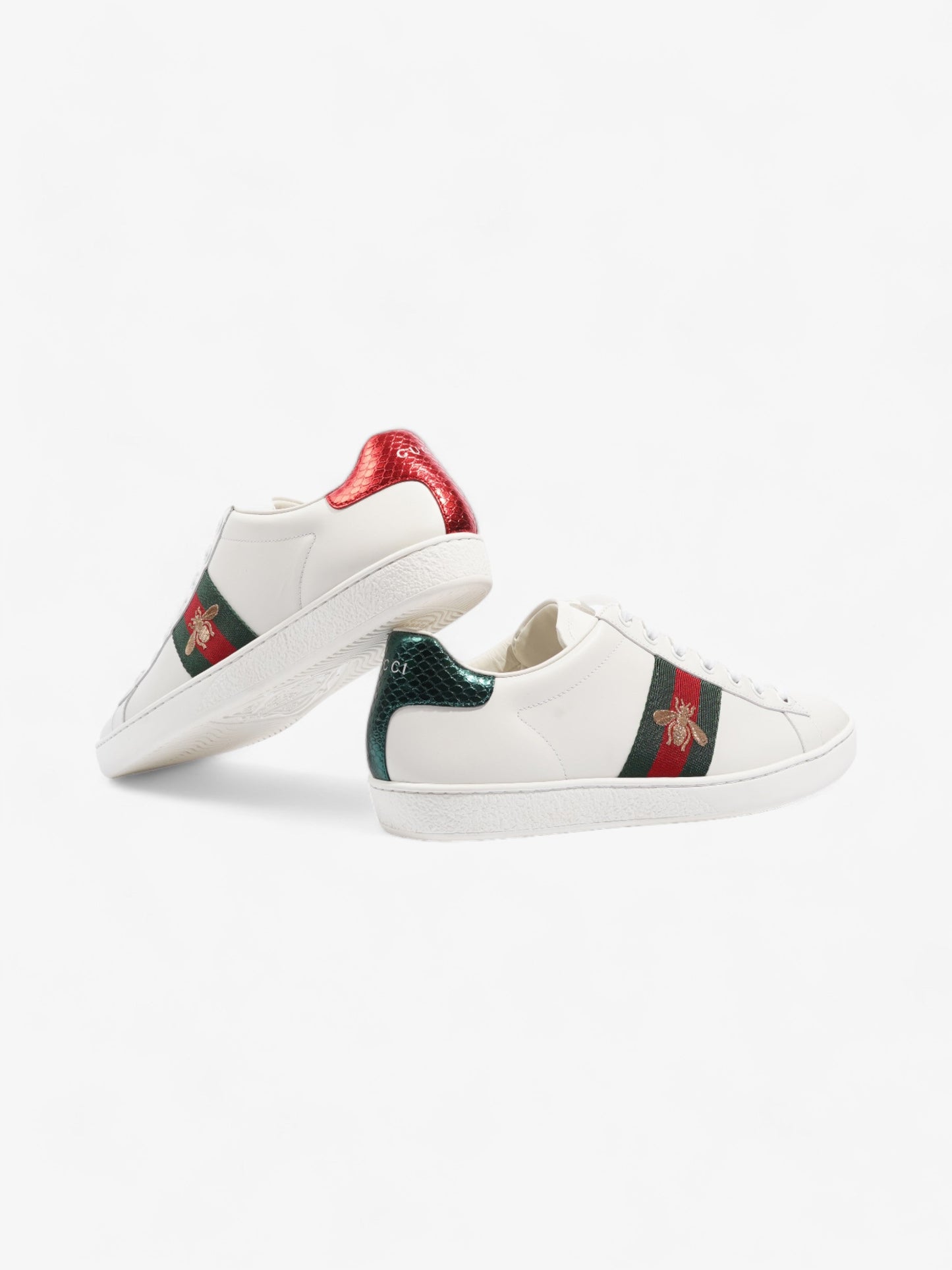 Gucci Ace Sneakers with Bee White / Red / Green Leather EU 39 UK 6