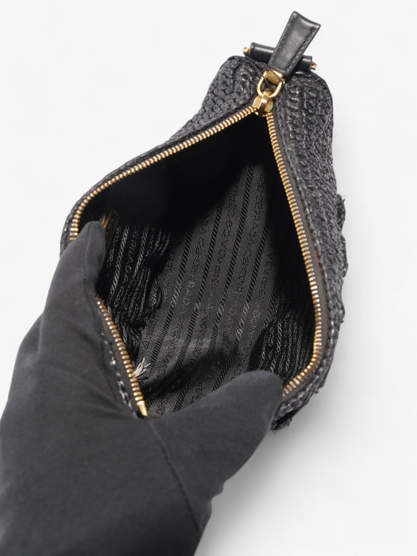 Prada Prada Crochet Black Raffia