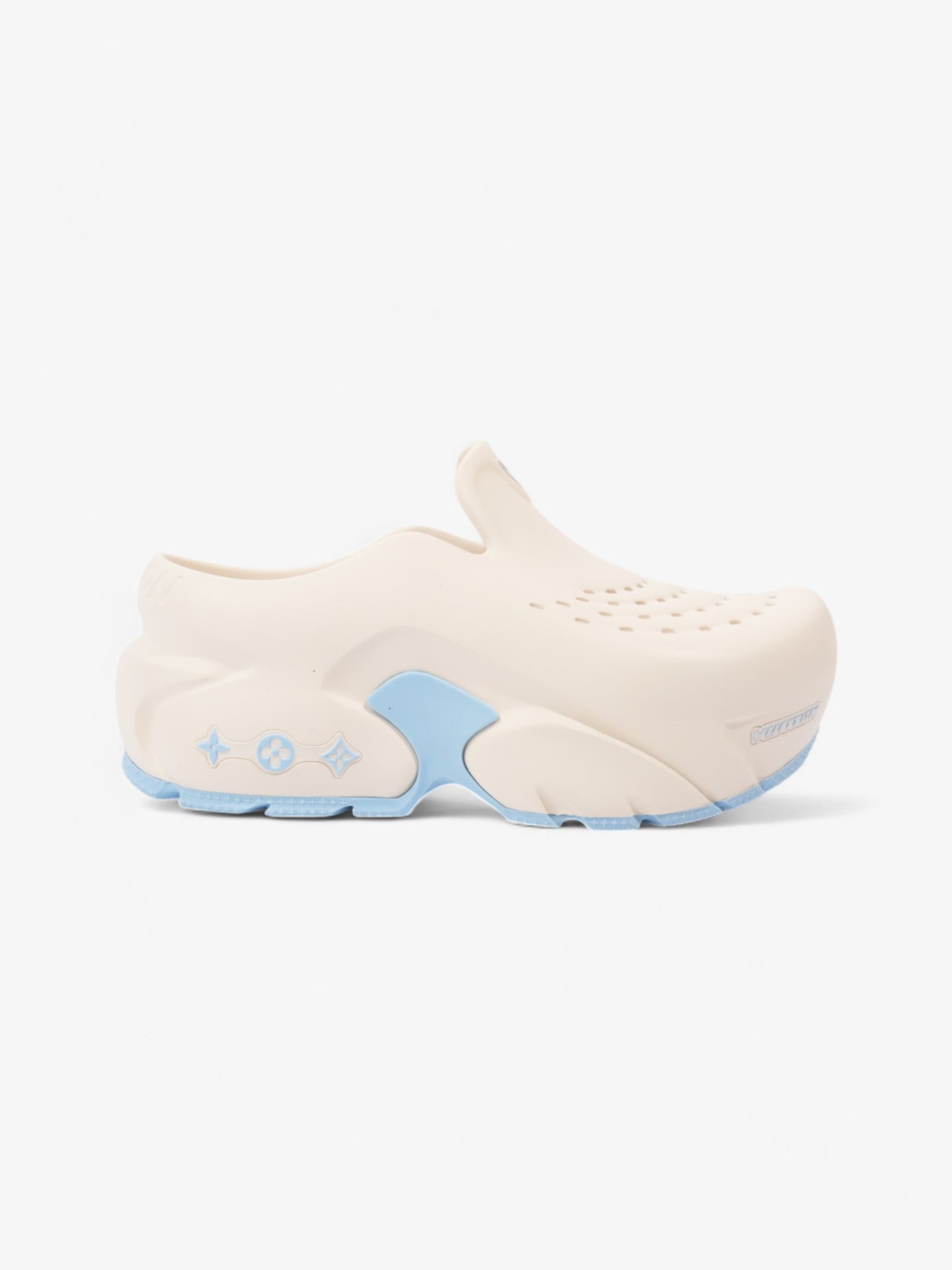 Louis Vuitton Shark Clogs White  / Light Blue Rubber EU 38 UK 5
