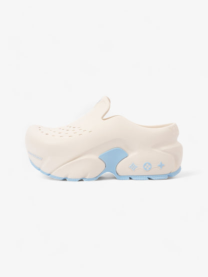 Louis Vuitton Shark Clogs White  / Light Blue Rubber EU 38 UK 5