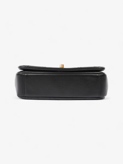 Chanel On And On Full Flap Black Lambskin Leather Small