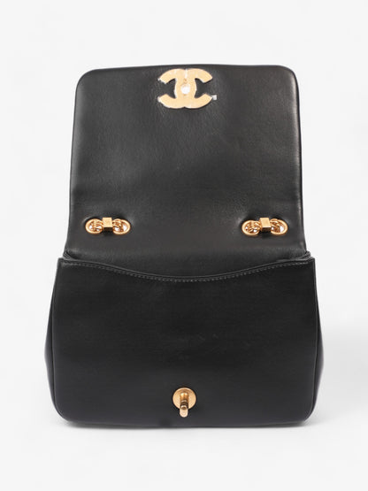 Chanel On And On Full Flap Black Lambskin Leather Small