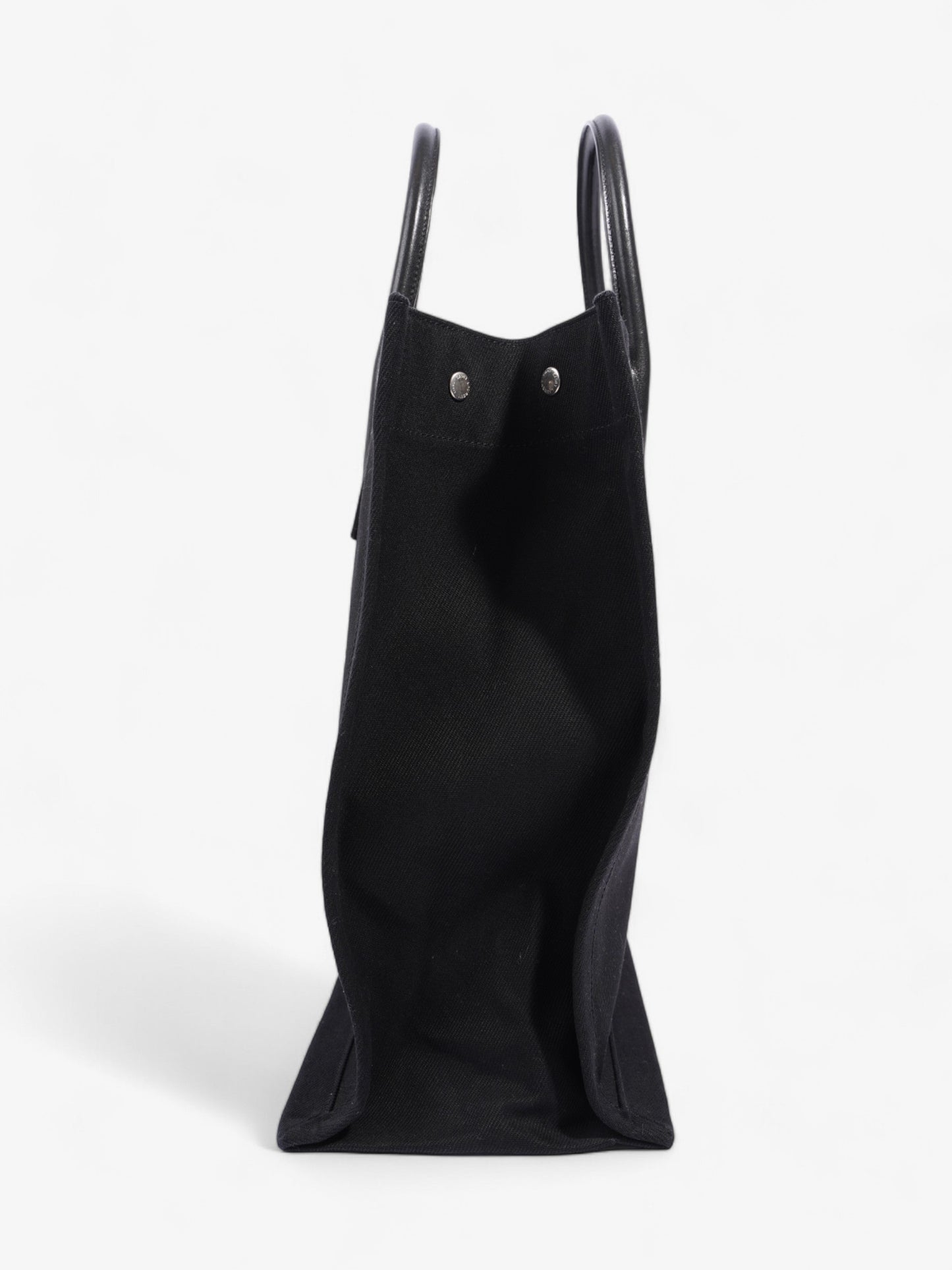 Saint Laurent Rive Gauche Tote Bag Black / White Canvas