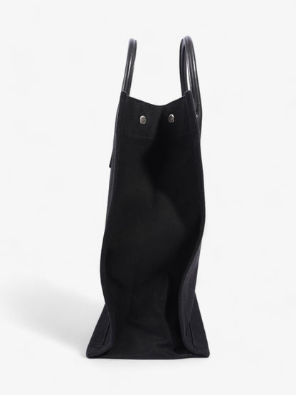Saint Laurent Rive Gauche Tote Bag Black / White Canvas