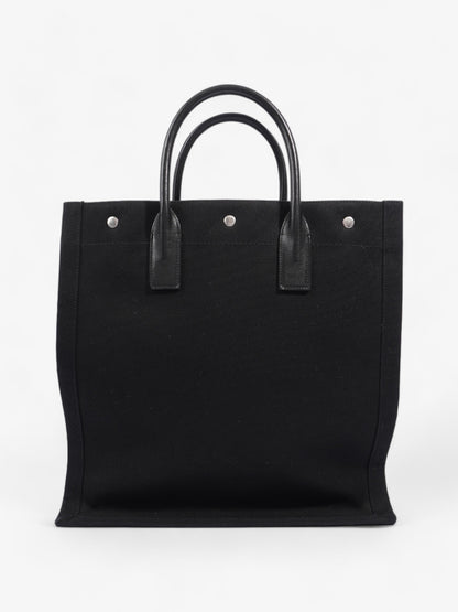 Saint Laurent Rive Gauche Tote Bag Black / White Canvas
