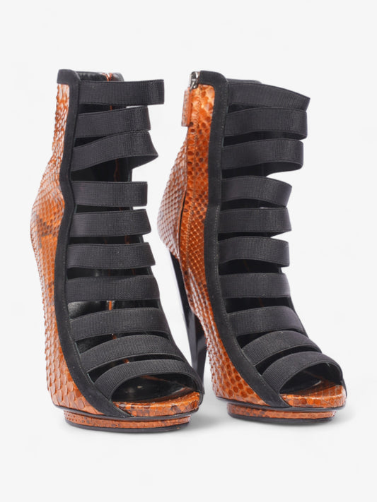 Gucci Olympia Heels 120 Orange / Black Alligator EU 36.5 UK 3.5