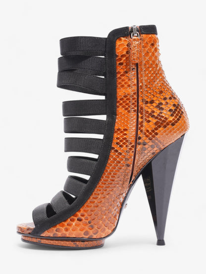 Gucci Olympia Heels 120 Orange / Black Alligator EU 36.5 UK 3.5