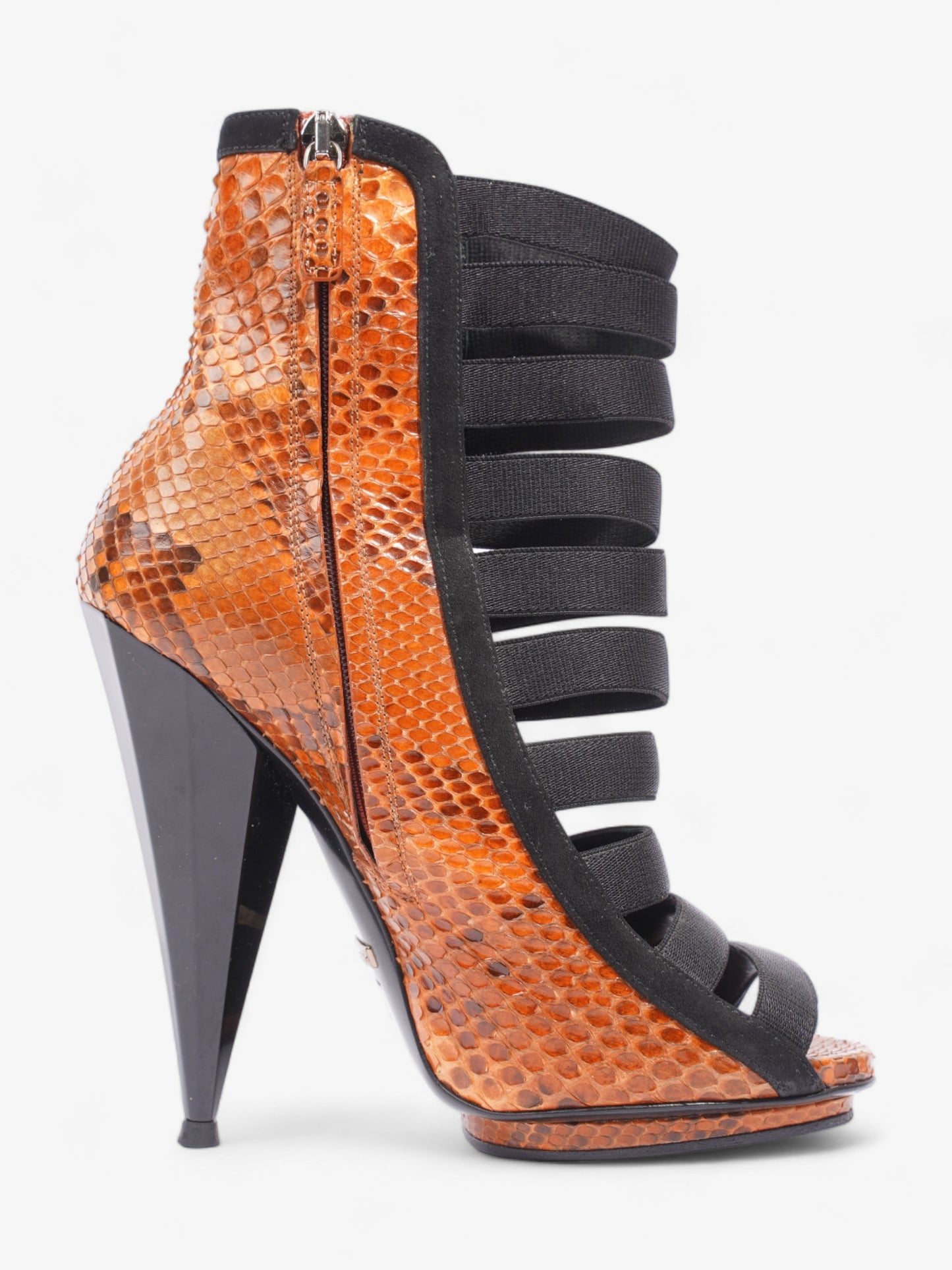 Gucci Olympia Heels 120 Orange / Black Alligator EU 36.5 UK 3.5