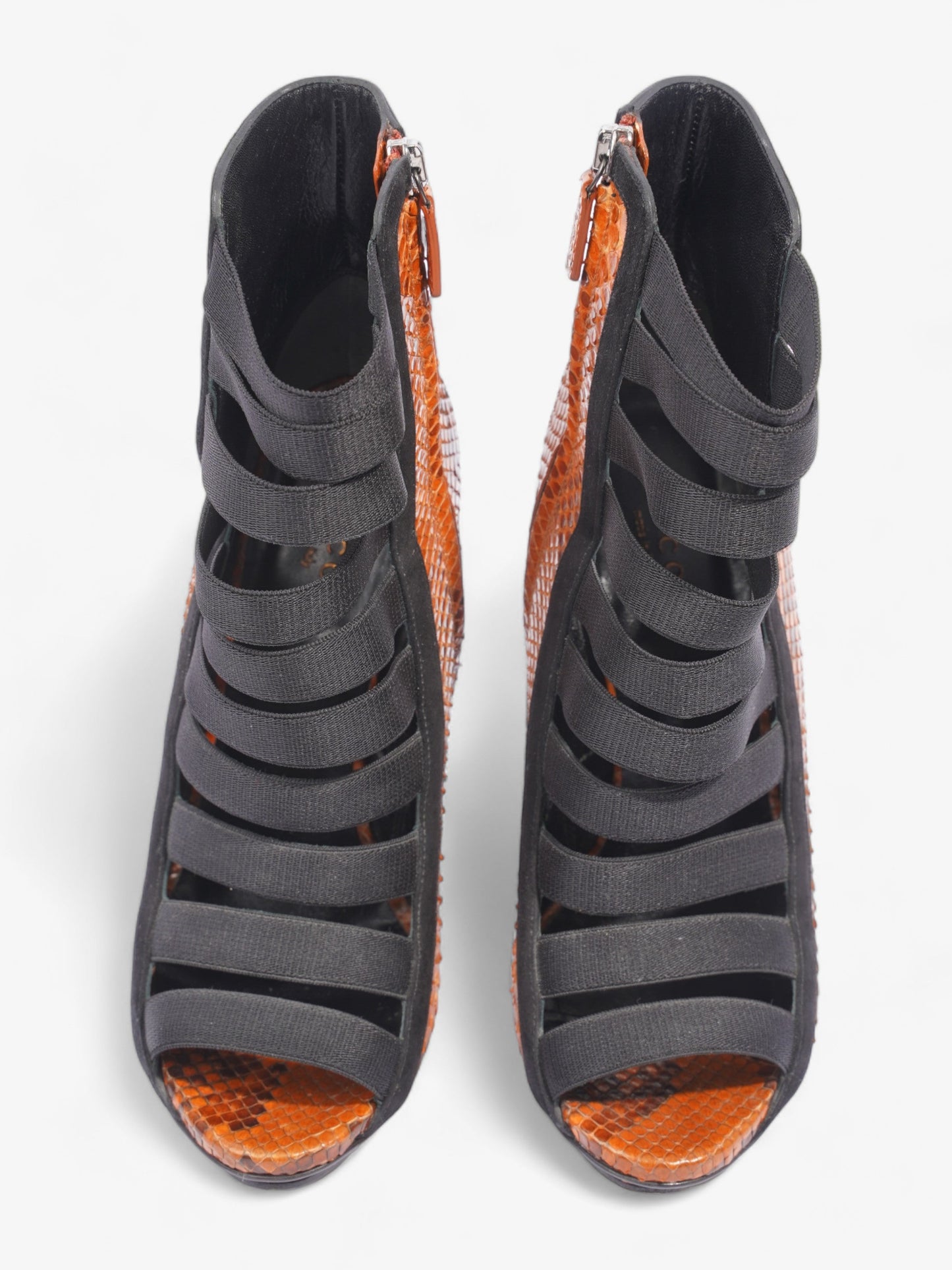 Gucci Olympia Heels 120 Orange / Black Alligator EU 36.5 UK 3.5