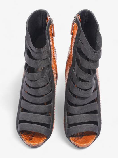 Gucci Olympia Heels 120 Orange / Black Alligator EU 36.5 UK 3.5