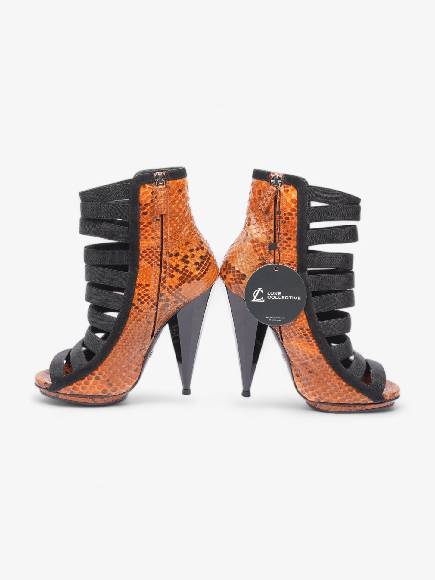 Gucci Olympia Heels 120 Orange / Black Alligator EU 36.5 UK 3.5