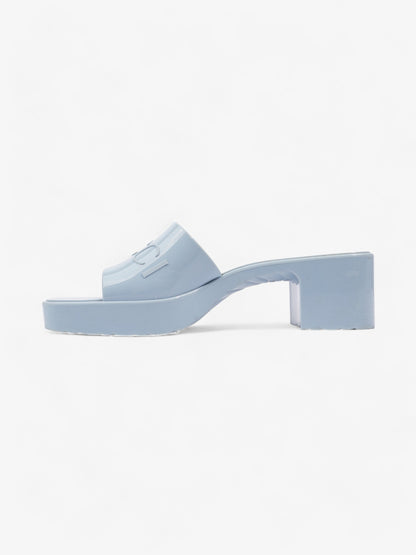 Gucci Rubber Logo Sandals 60 Light Blue Rubber EU 39 UK 6