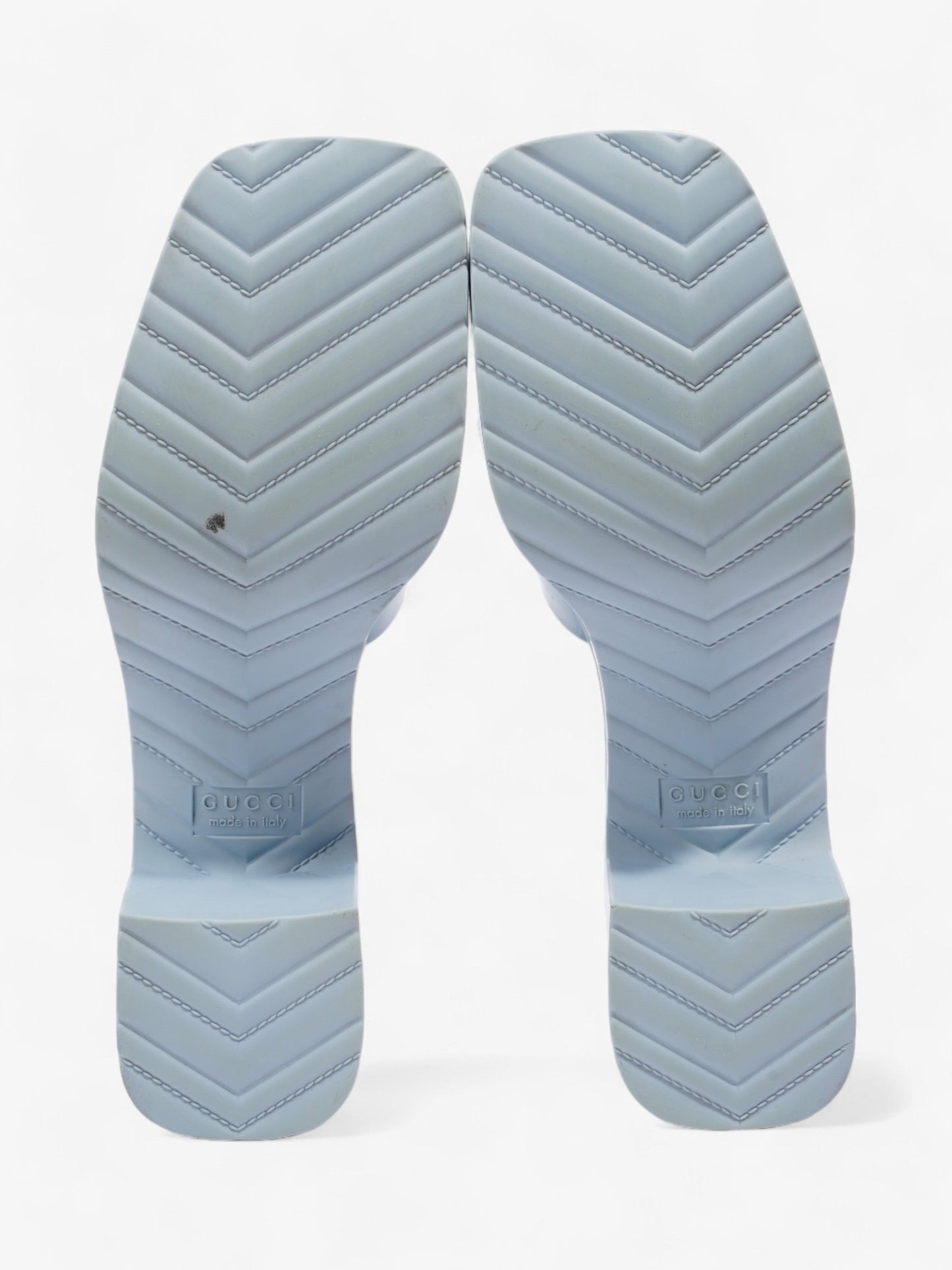 Gucci Rubber Logo Sandals 60 Light Blue Rubber EU 39 UK 6