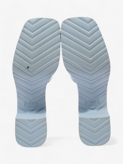 Gucci Rubber Logo Sandals 60 Light Blue Rubber EU 39 UK 6