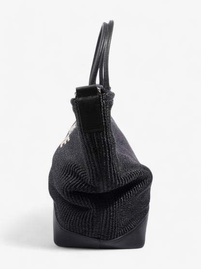 Saint Laurent Rive Gauche Tote Bag Black Raffia Large