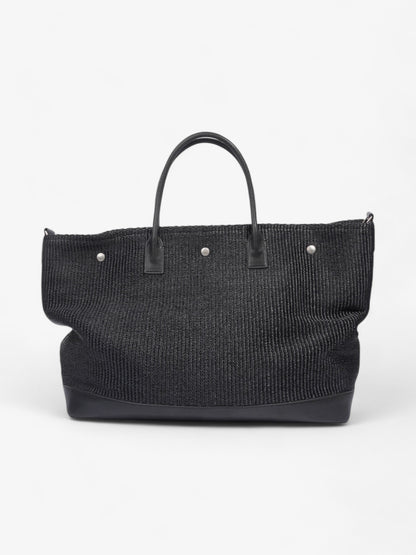 Saint Laurent Rive Gauche Tote Bag Black Raffia Large