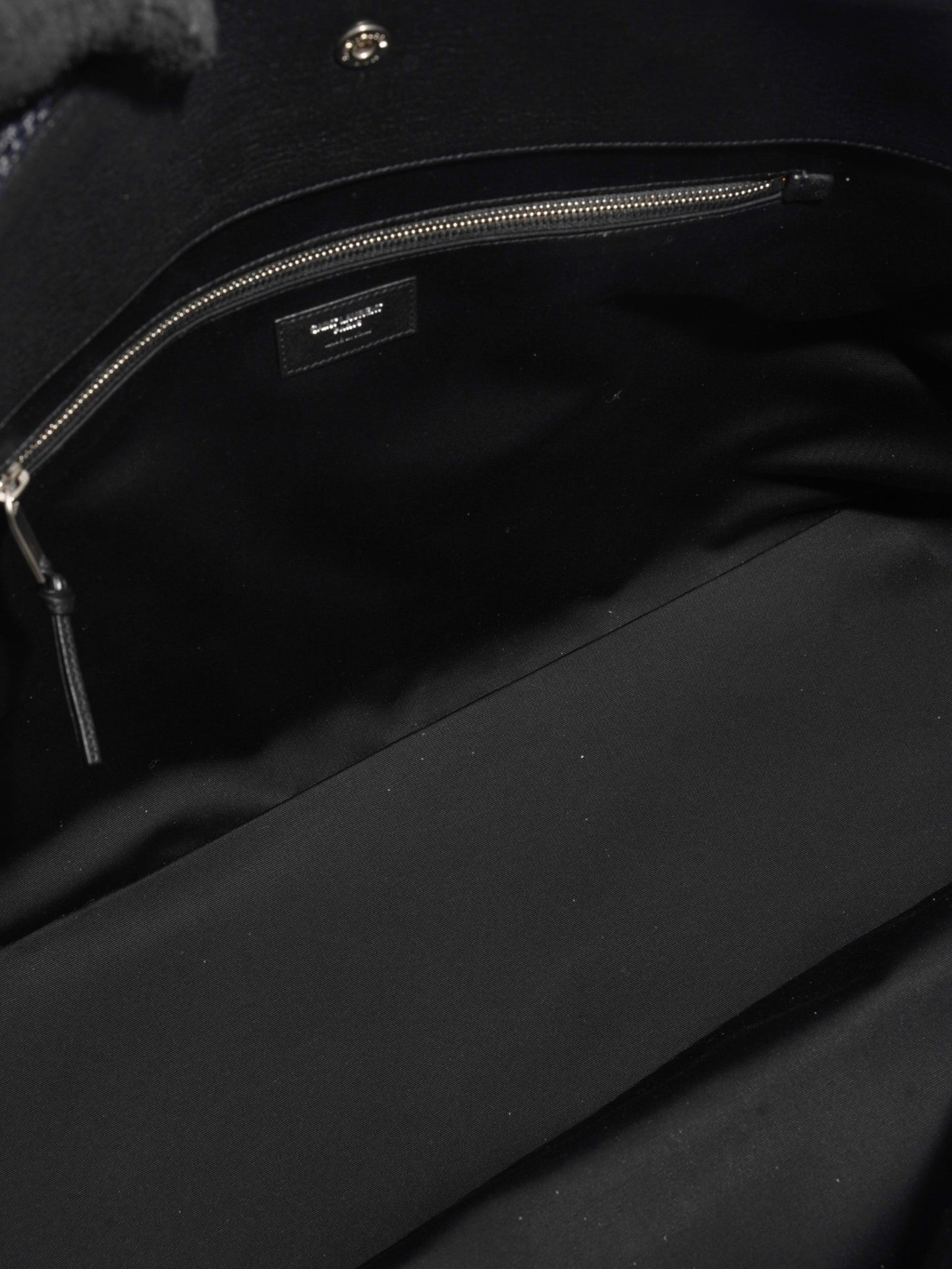 Saint Laurent Rive Gauche Tote Bag Black Raffia Large