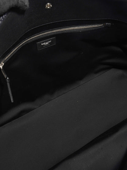 Saint Laurent Rive Gauche Tote Bag Black Raffia Large