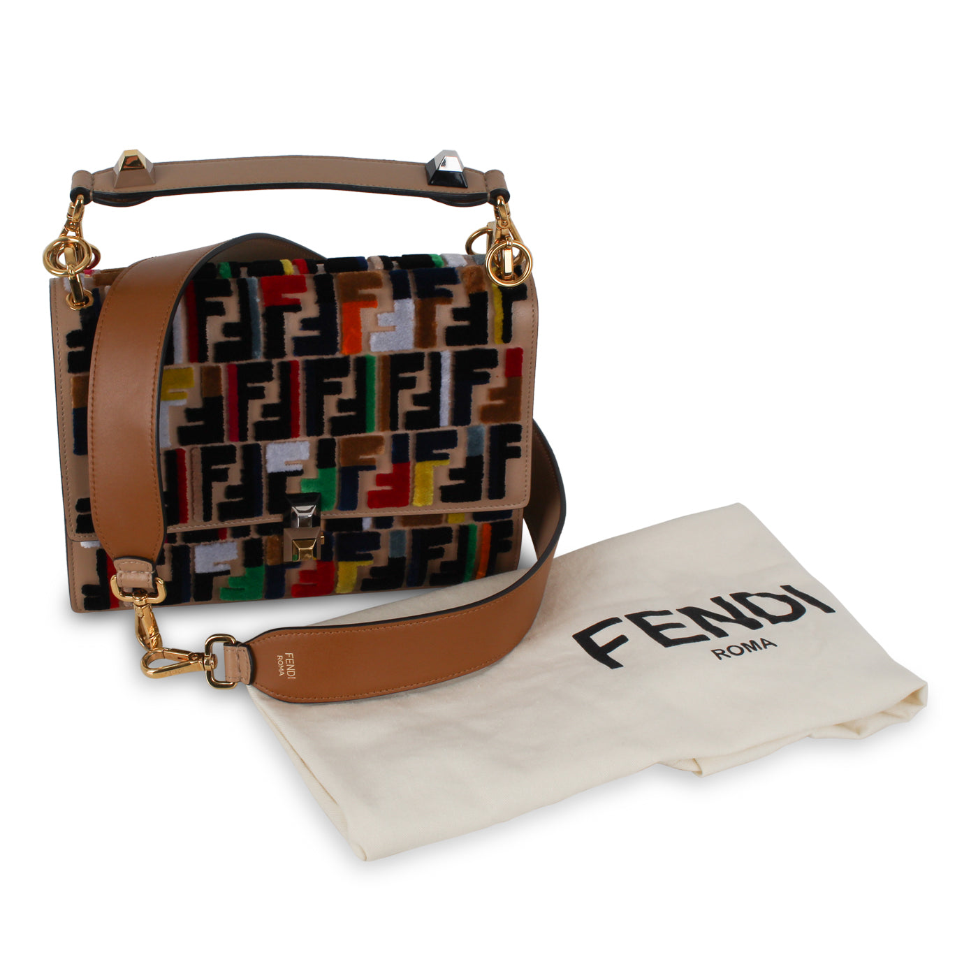 Fendi Kan I Velvet Crossbody
