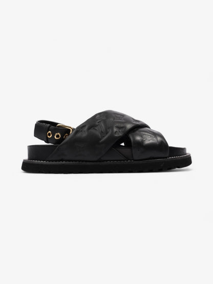 Louis Vuitton Paseo Flat Sandal Black Lambskin Leather EU 39 UK 6