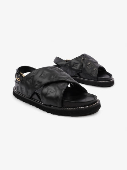 Louis Vuitton Paseo Flat Sandal Black Lambskin Leather EU 39 UK 6