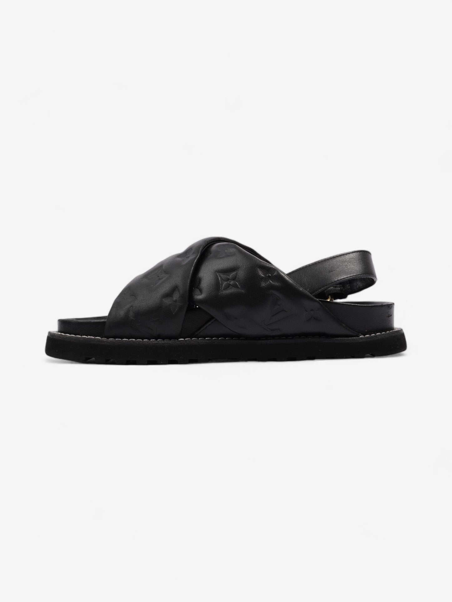 Louis Vuitton Paseo Flat Sandal Black Lambskin Leather EU 39 UK 6