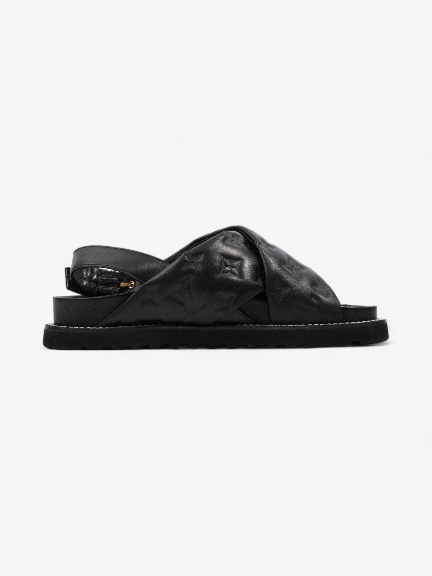 Louis Vuitton Paseo Flat Sandal Black Lambskin Leather EU 39 UK 6