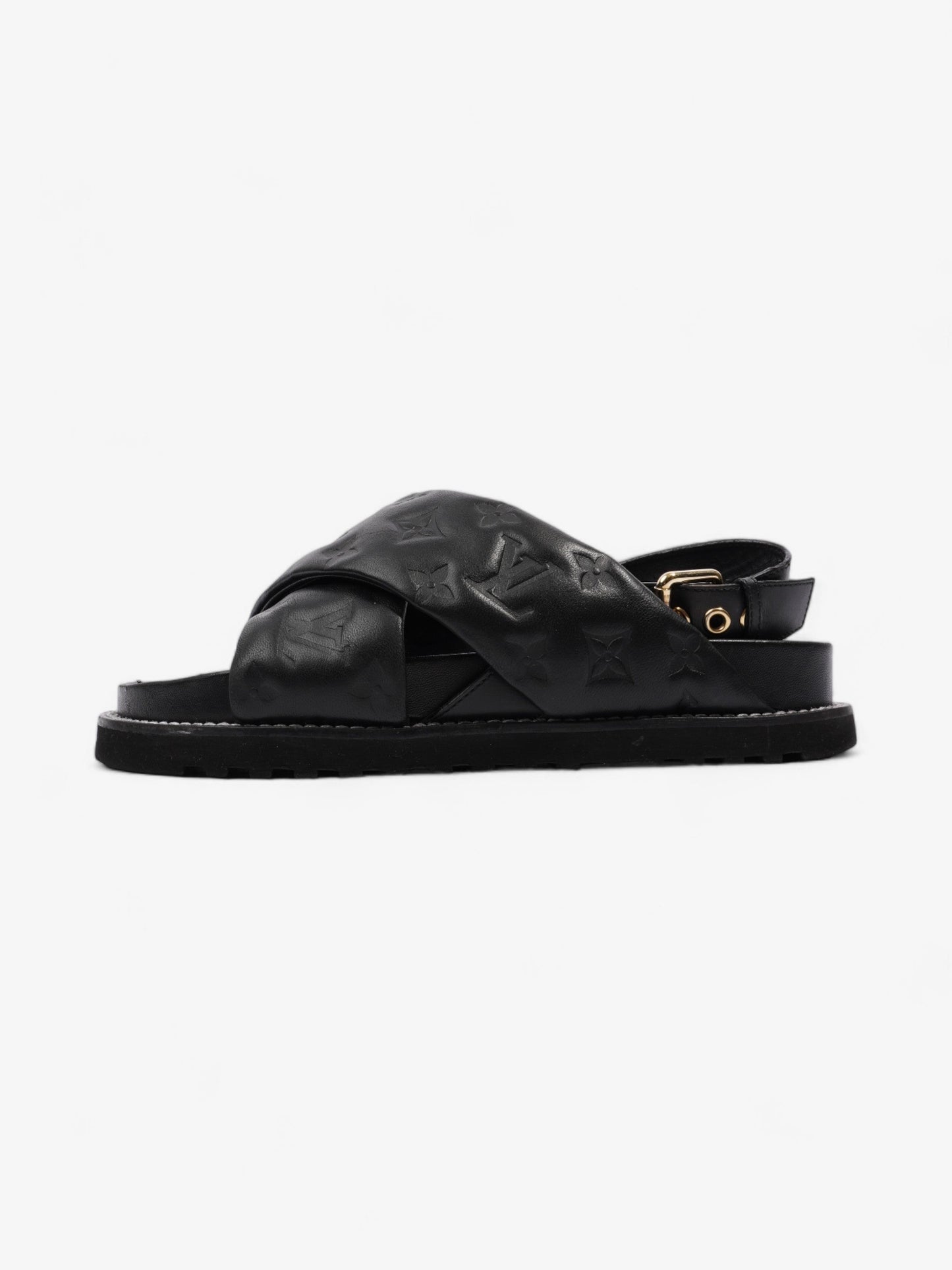 Louis Vuitton Paseo Flat Sandal Black Lambskin Leather EU 39 UK 6