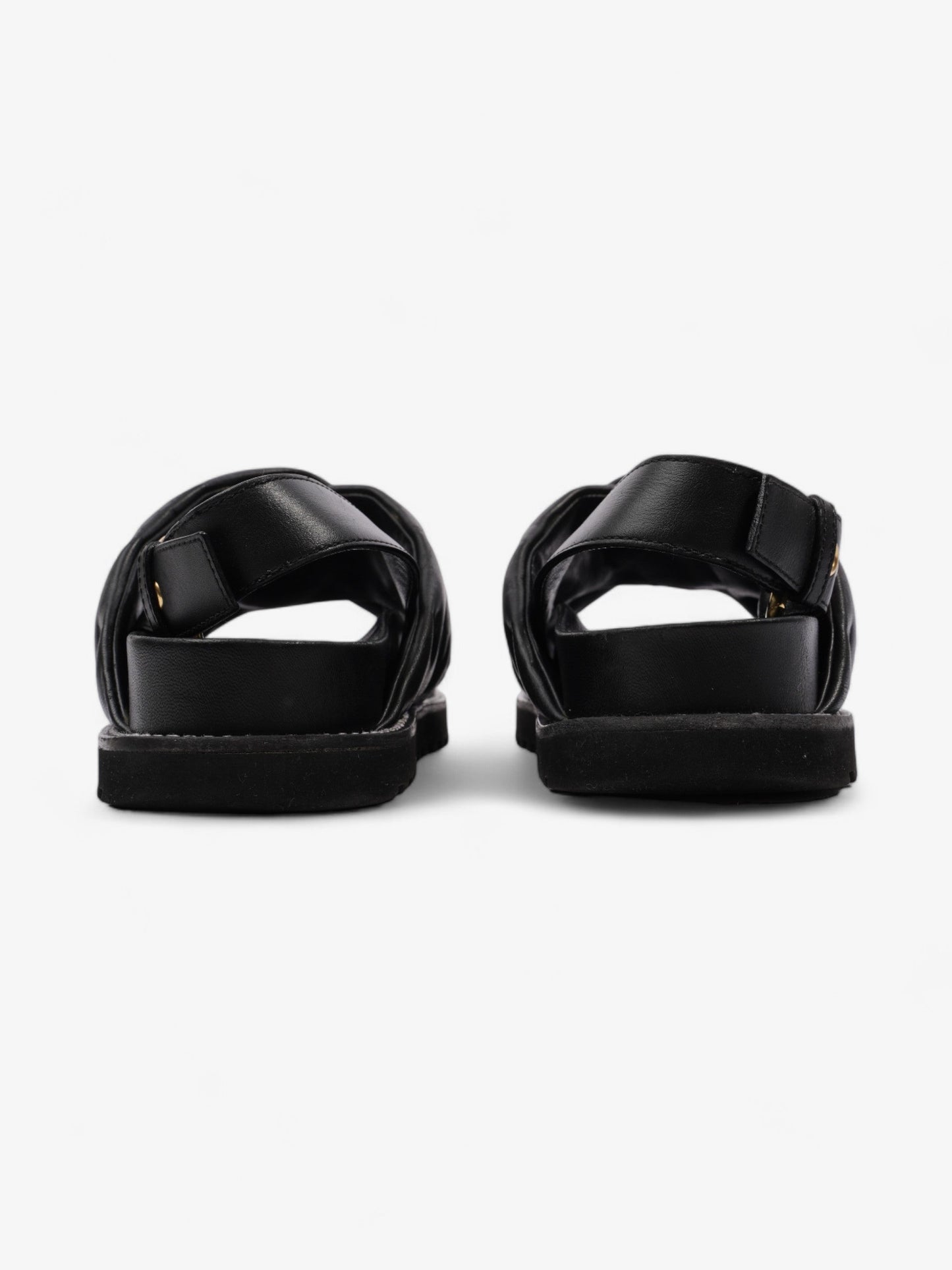 Louis Vuitton Paseo Flat Sandal Black Lambskin Leather EU 39 UK 6
