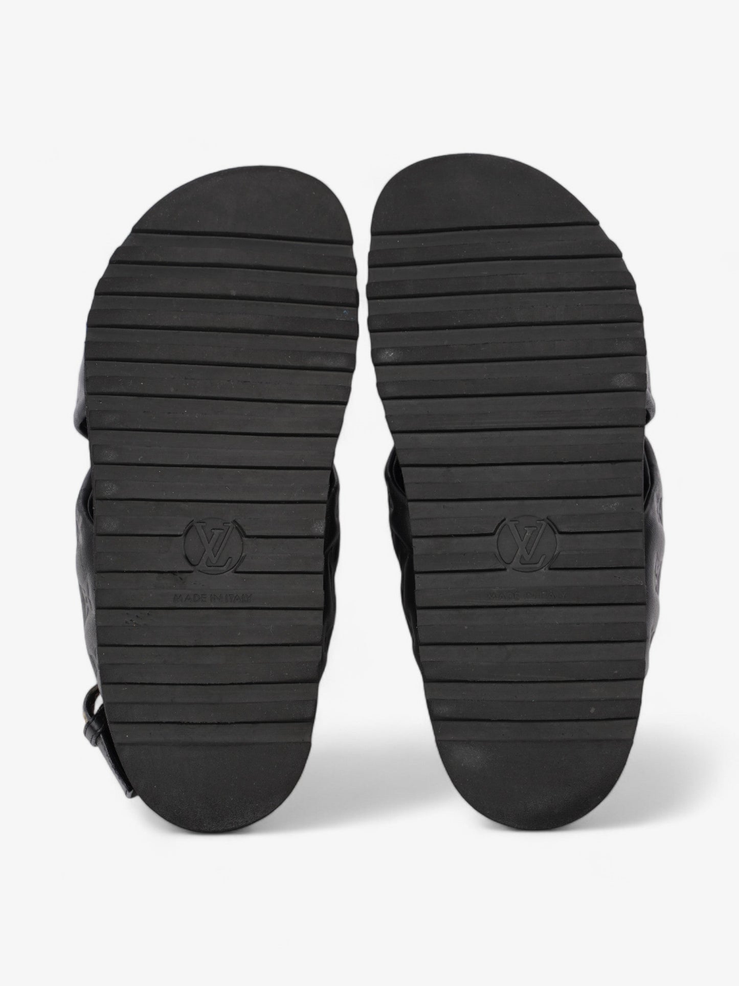 Louis Vuitton Paseo Flat Sandal Black Lambskin Leather EU 39 UK 6