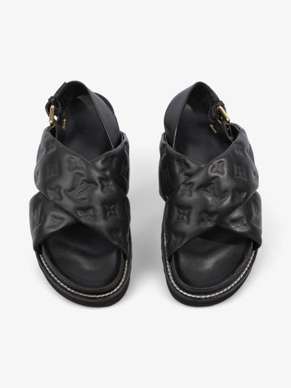 Louis Vuitton Paseo Flat Sandal Black Lambskin Leather EU 39 UK 6