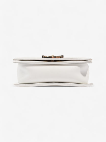 Chanel Boy Bag White Lambskin Leather Small