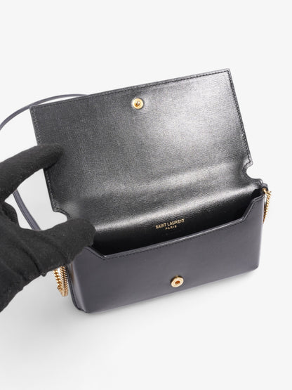 Saint Laurent Cassandre Phone Pouch Black Leather