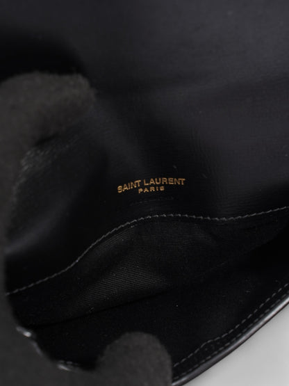 Saint Laurent Cassandre Phone Pouch Black Leather