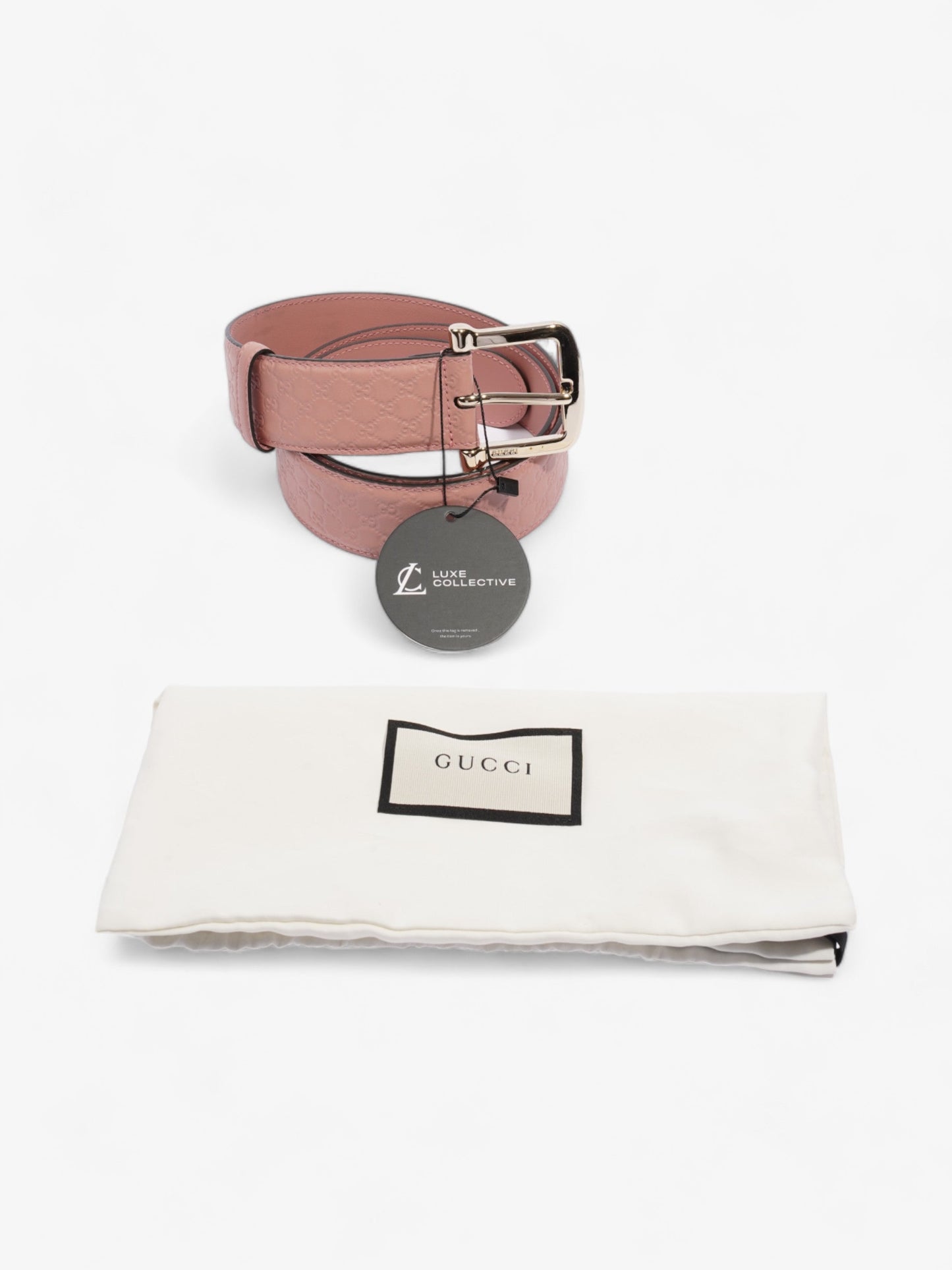 Gucci Buckle Belt Pink Leather 90cm 36"