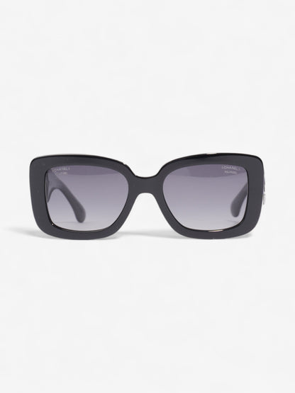 Chanel Rectangular Framed Sunglasses Black Acetate 140mm