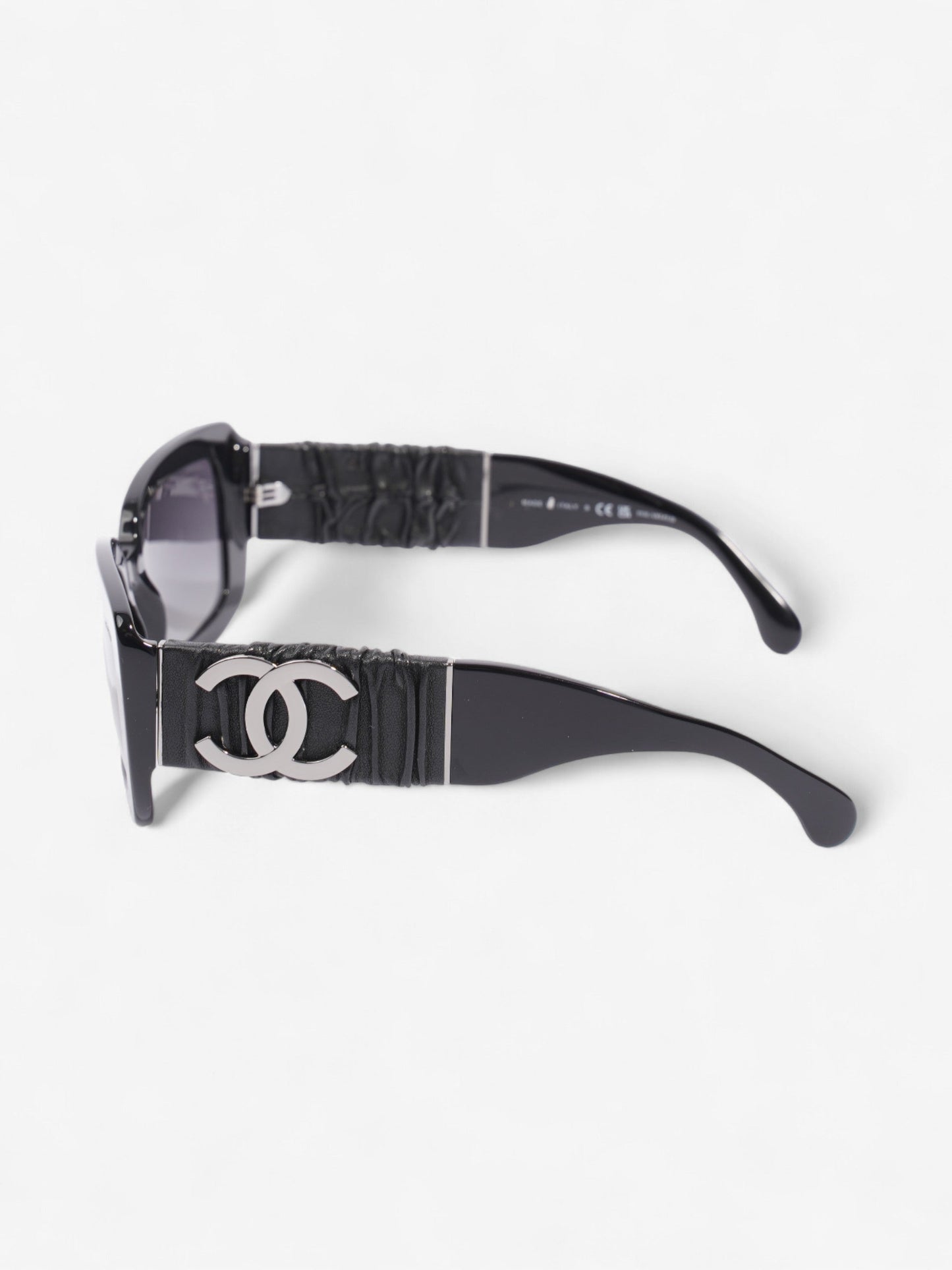 Chanel Rectangular Framed Sunglasses Black Acetate 140mm