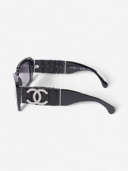 Chanel Rectangular Framed Sunglasses Black Acetate 140mm