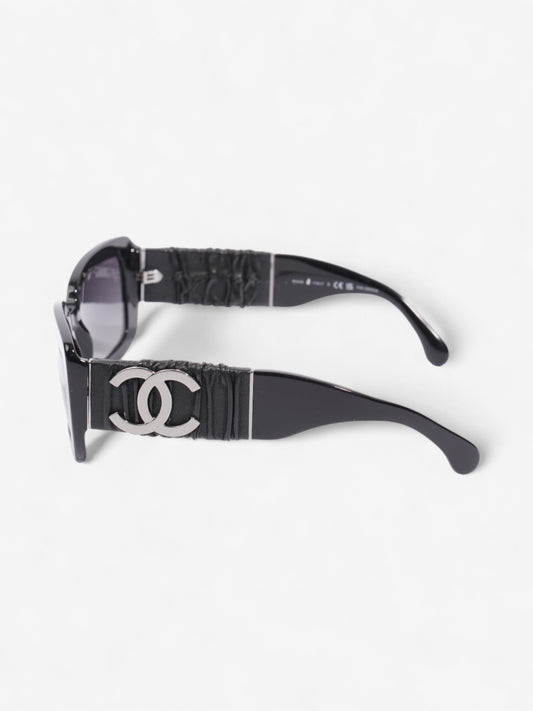 Chanel Rectangular Framed Sunglasses Black Acetate 140mm