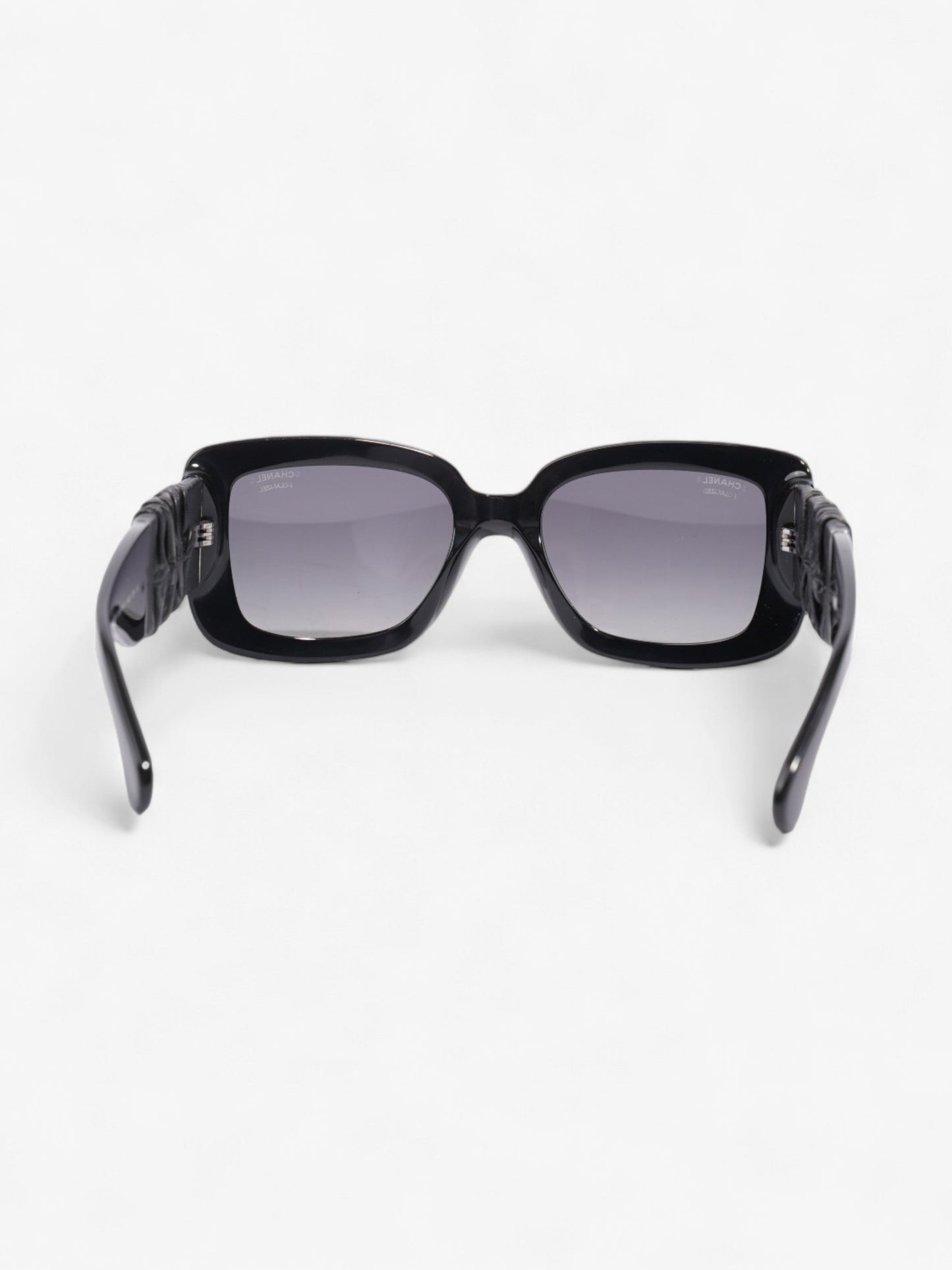 Chanel Rectangular Framed Sunglasses Black Acetate 140mm