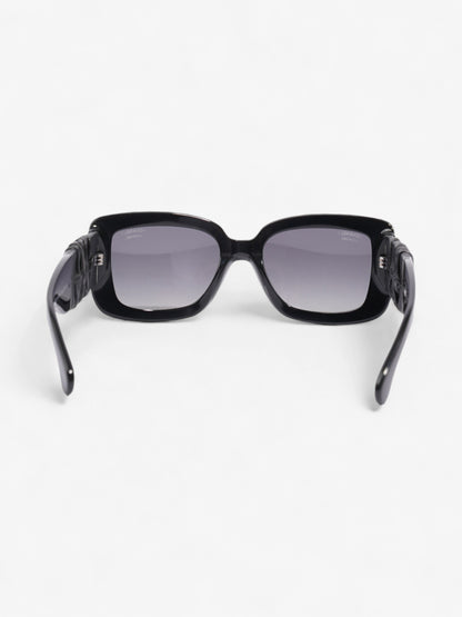 Chanel Rectangular Framed Sunglasses Black Acetate 140mm
