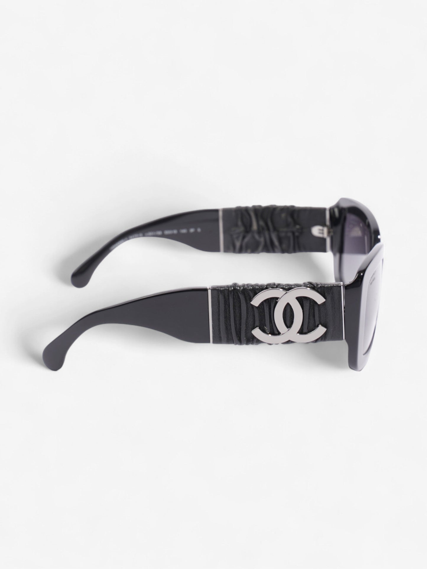 Chanel Rectangular Framed Sunglasses Black Acetate 140mm