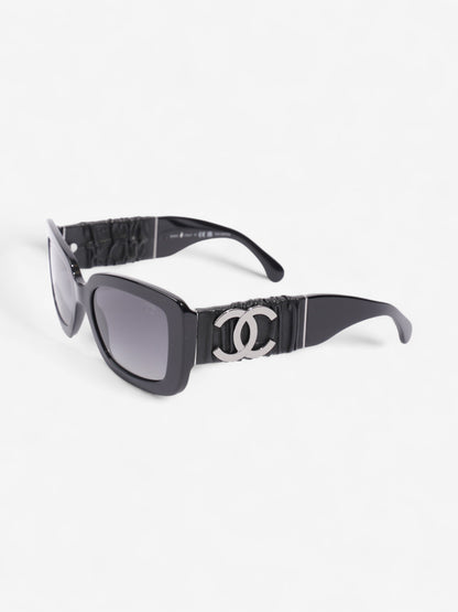 Chanel Rectangular Framed Sunglasses Black Acetate 140mm