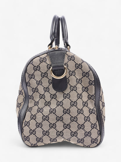 Gucci Boston Bag GG Supreme / Navy Blue / Red Canvas Medium