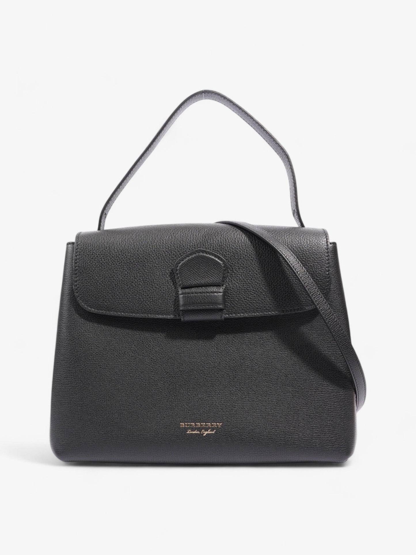 Burberry Camberley Tote Black Grained Leather Medium
