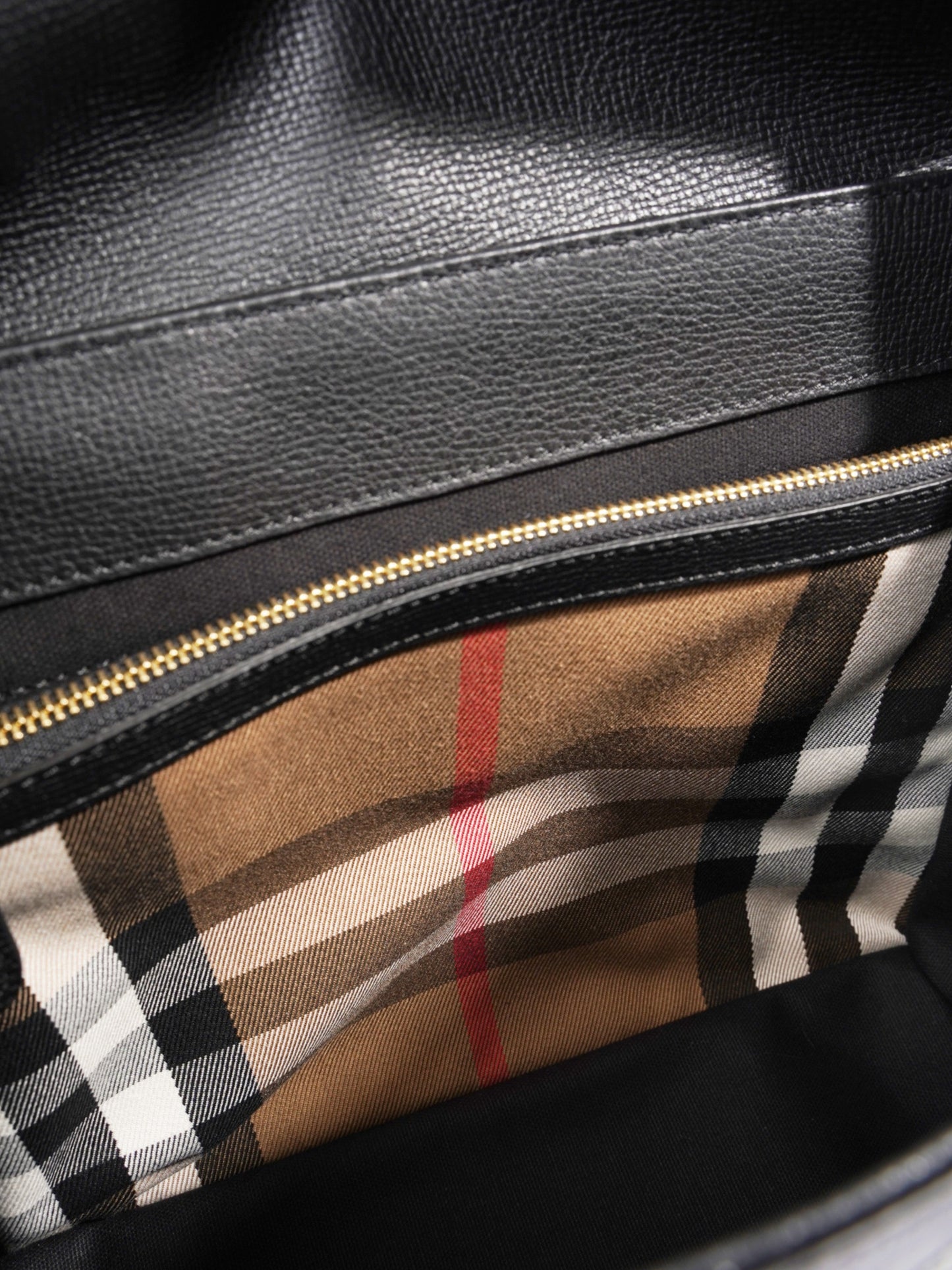 Burberry Camberley Tote Black Grained Leather Medium