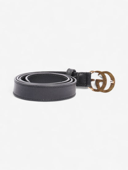 Gucci GG Marmont Thin Belt Black / Gold Leather 70cm / 28"