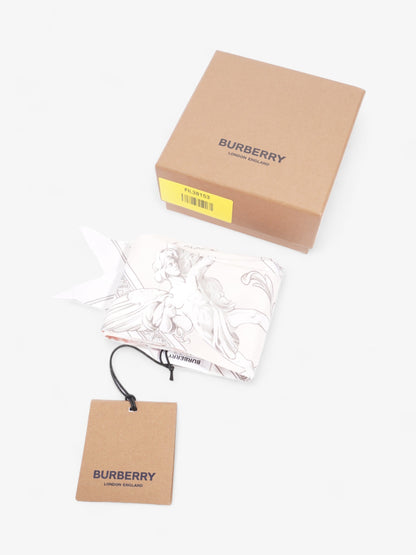 Burberry Garden Statues Skinny Scarf Alabaster Pink Silk 180cm x 8cm