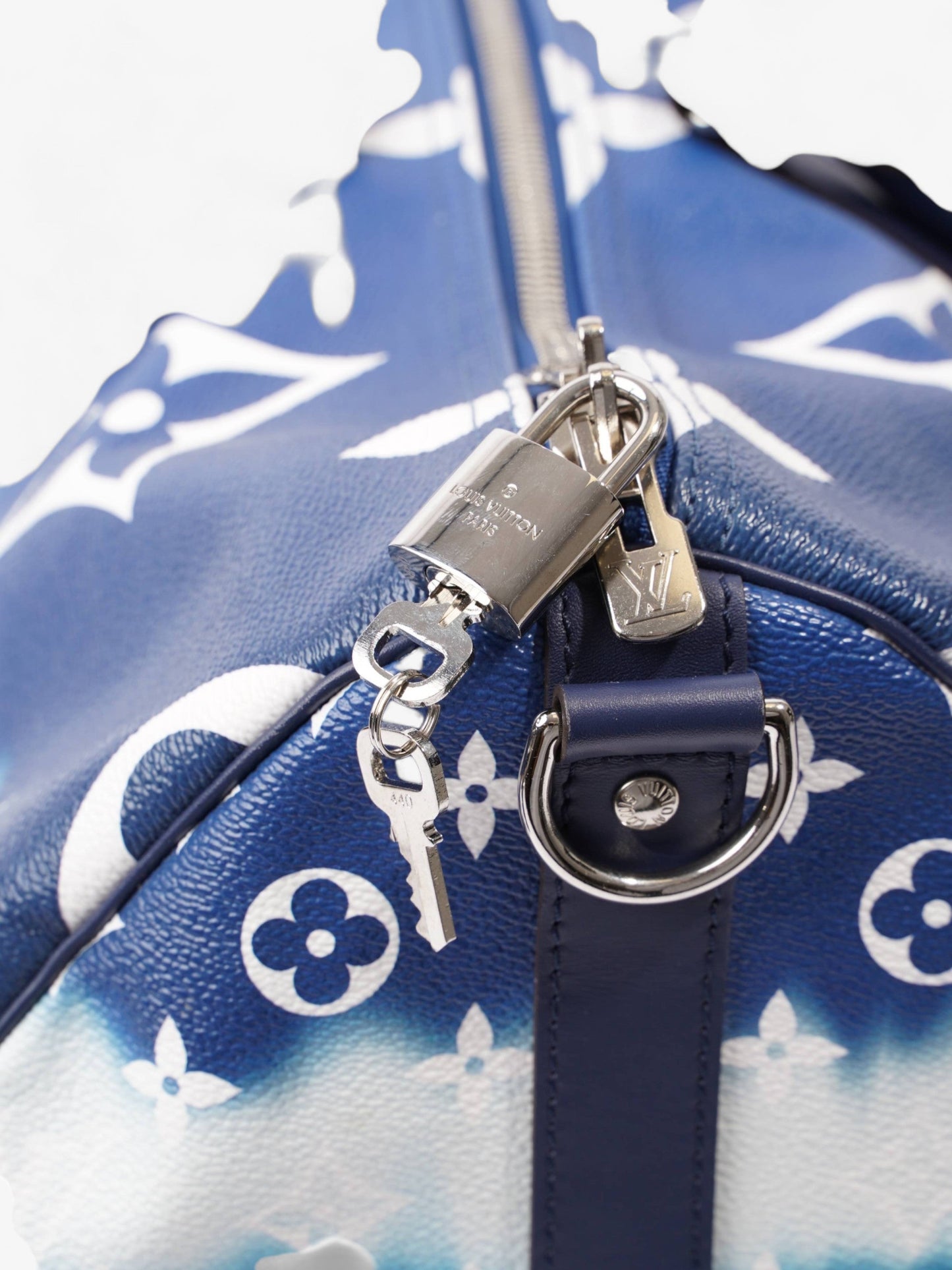 Louis Vuitton Keepall Bandouliere Escale 50 Blue and White Monogram Coated Canvas