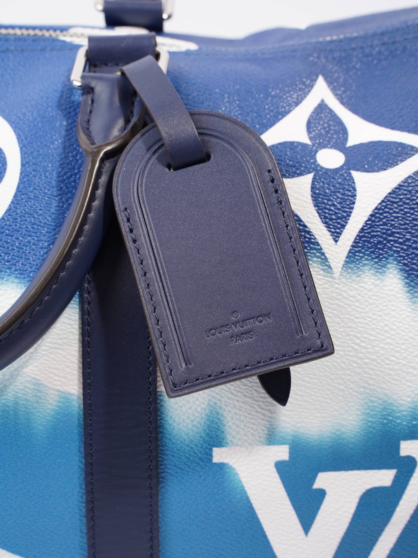 Louis Vuitton Keepall Bandouliere Escale 50 Blue and White Monogram Coated Canvas